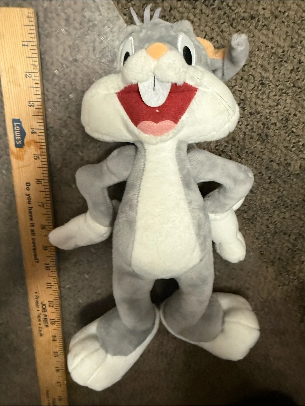 Six Flags Park Bugs Bunny Plush Bendable Ears Toy Warner Bros Looney Tunes